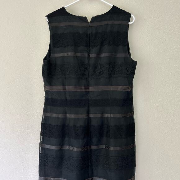 Vintage Maggy London striped silk sheath lace Whimsigoth goth Gothic emo Y2K 14 - Picture 7 of 13